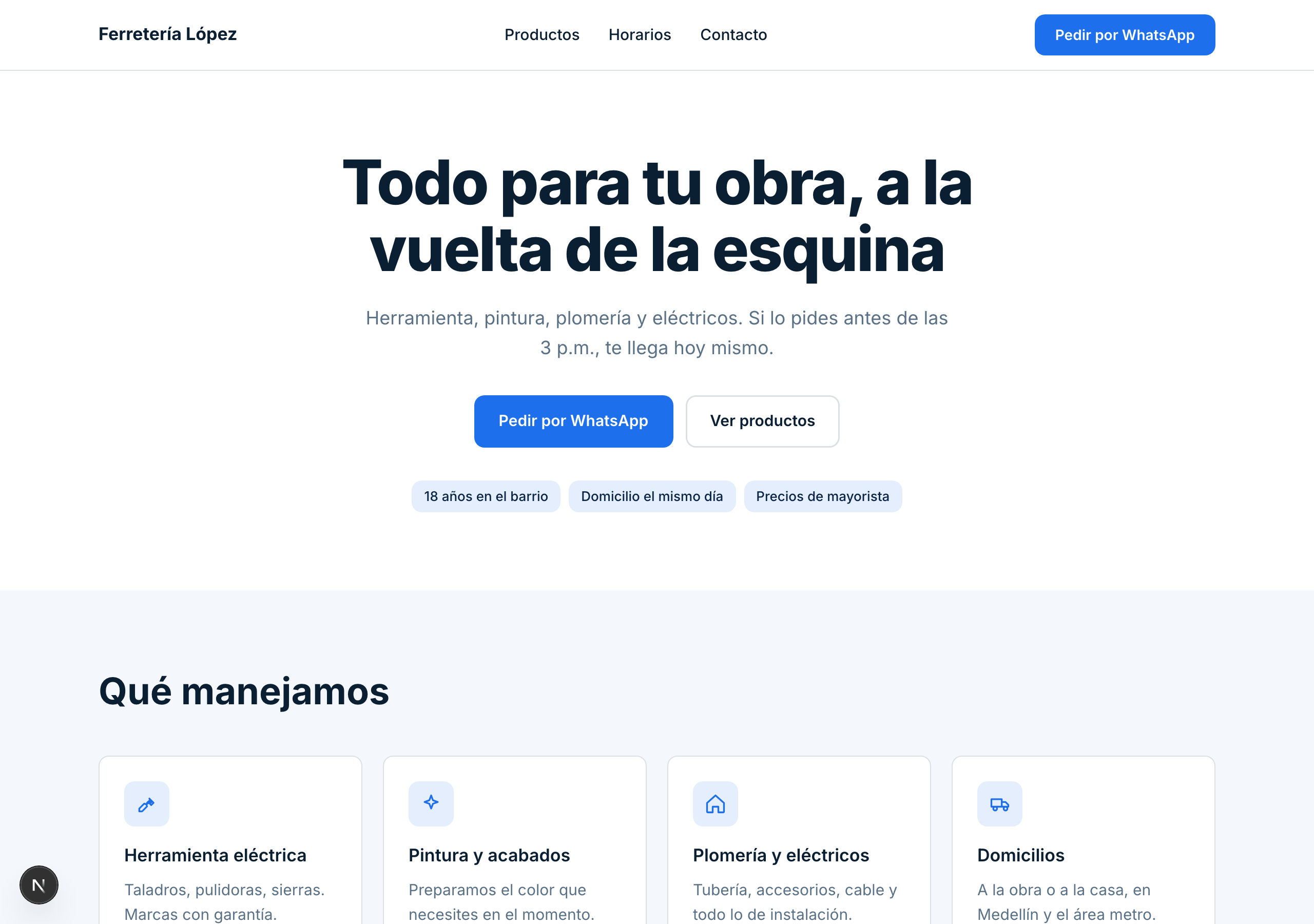 Página web de Ferretería López